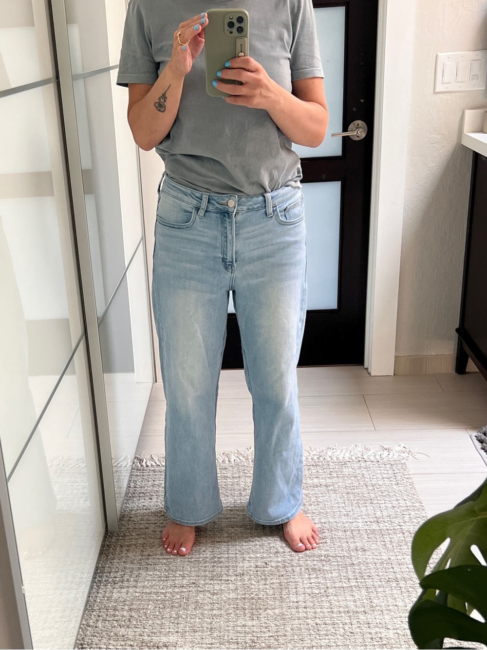 Just USA Light Blue High-Rise Wide Leg Jeans